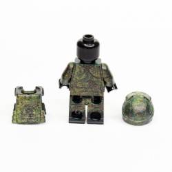 Modern Russian Soldier in summer field uniform with body armor and helmet